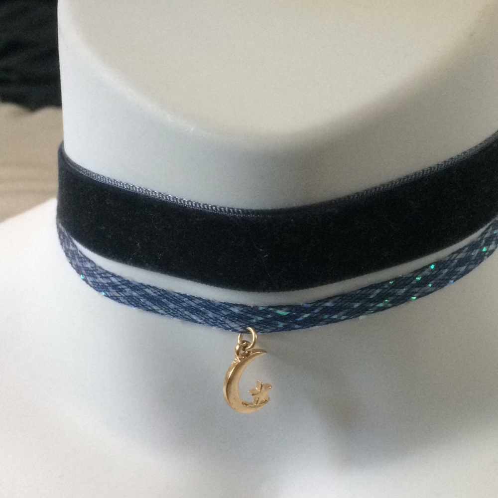 Two blue chokers